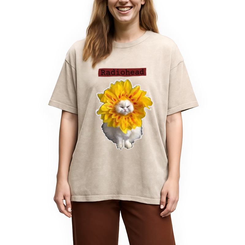 Modecanvas Radiohead Cat Washed T-Shirt