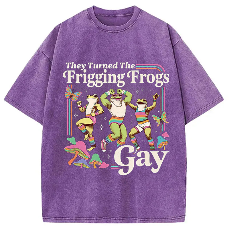 Modecanvas They Turned the Frigging Meme Washed T-Shirt-modecanvas