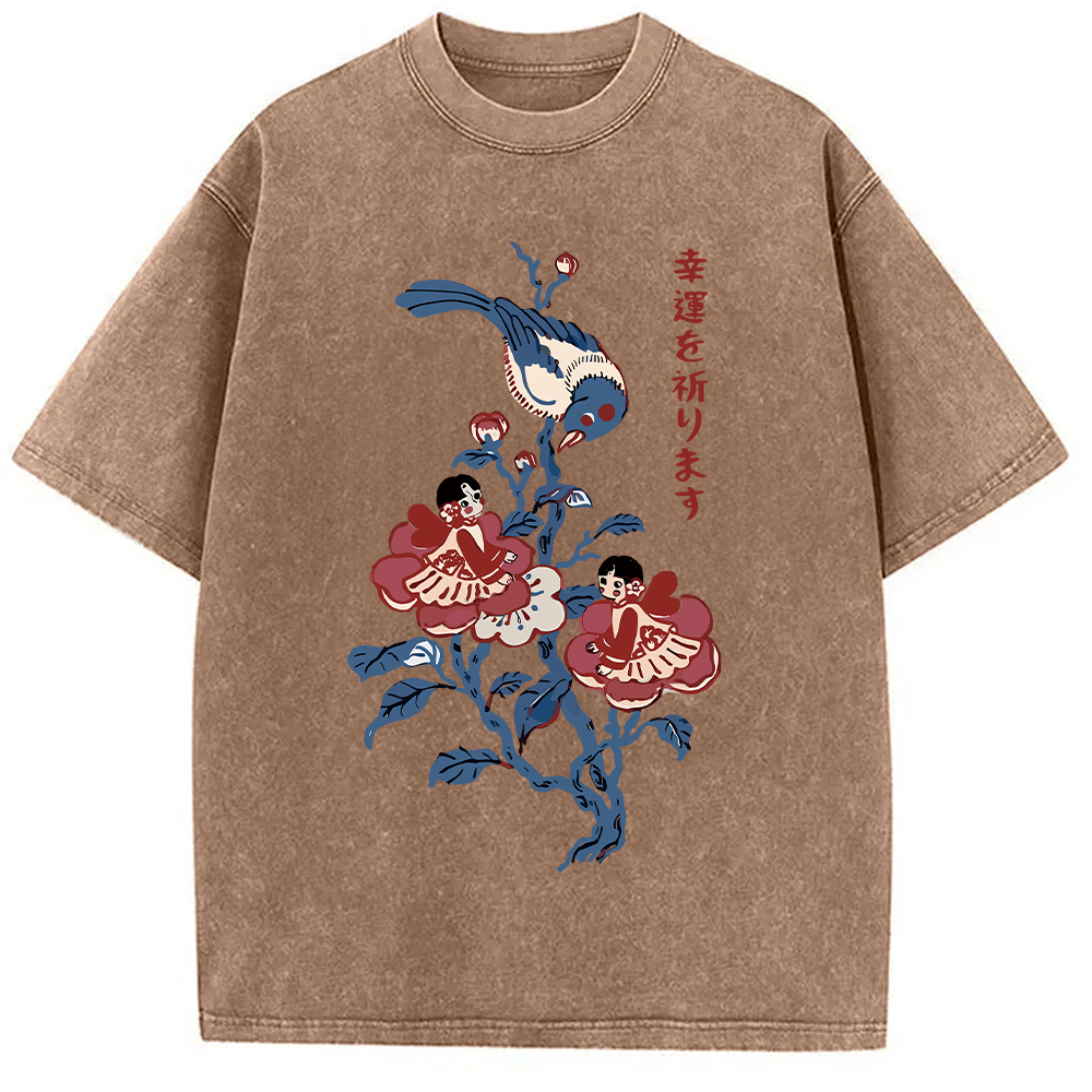 Modecanvas Best Of Luck Washed T-Shirt