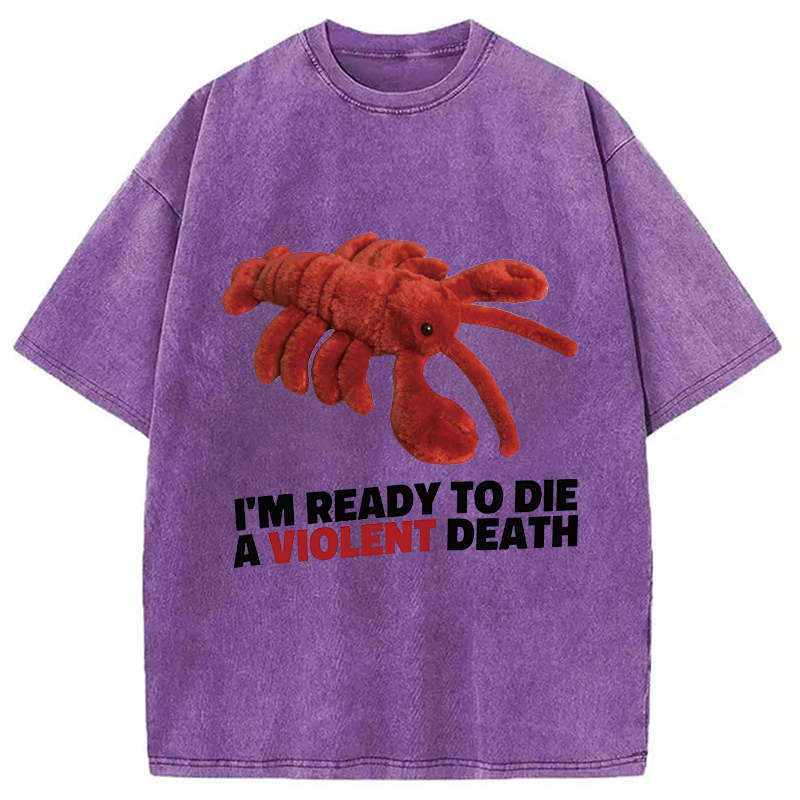 Modecanvas Bye Bye Lobster DTG Printing Washed T-Shirt