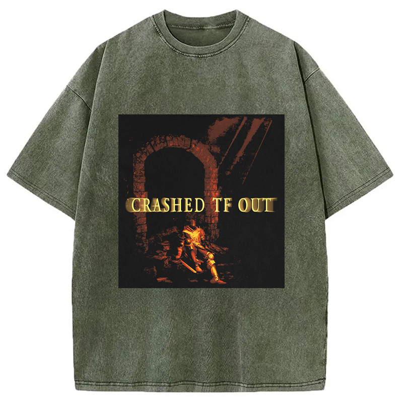 Modecanvas CRASHED TF OUT DTG Printing Washed T-Shirt-modecanvas