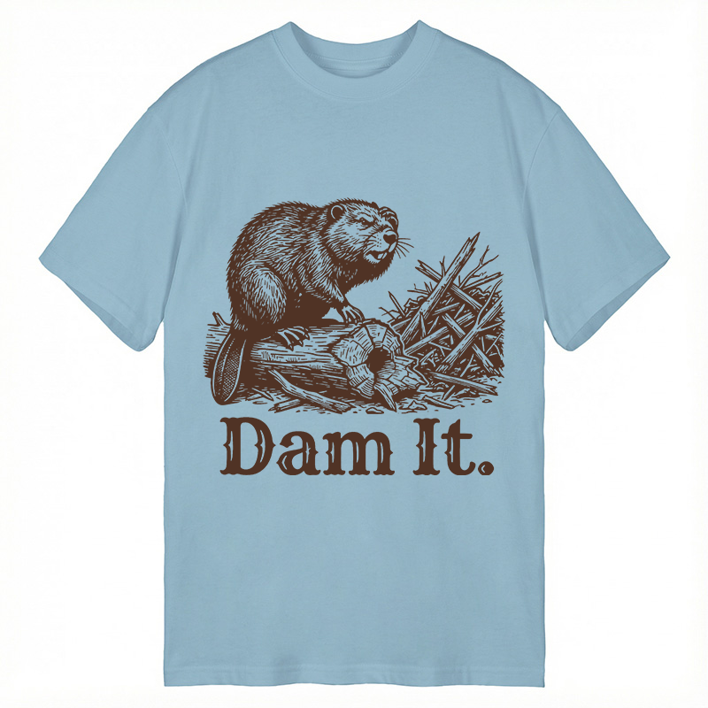 Modecanvas Dam It Funny Beaver DTG Printing Classic T-Shirt-modecanvas
