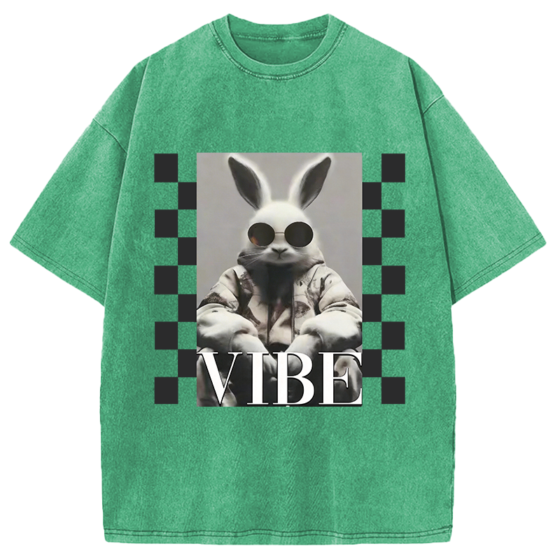 Modecanvas Bunny Vibe Easter DTG Printing Washed T-Shirt