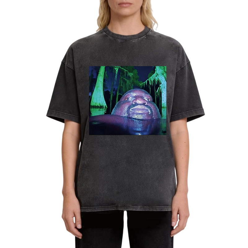 Modecanvas Black Guy in Swamp DTG Printing Washed T-Shirt