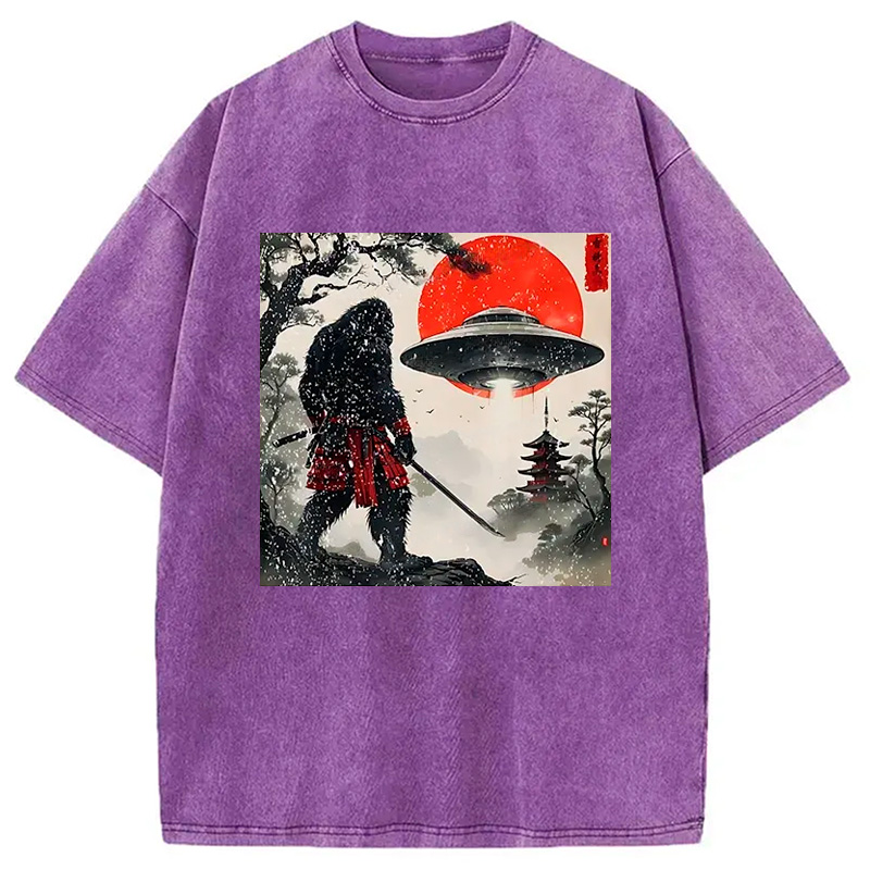 Modecanvas Bigfoot Vs Alien Washed T-Shirt