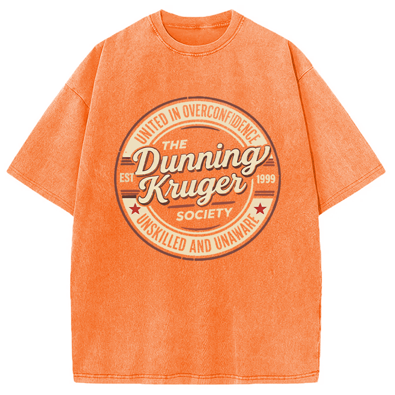 Modecanvas The Dunning-Kruger Society DTG Printing Washed T-Shirt