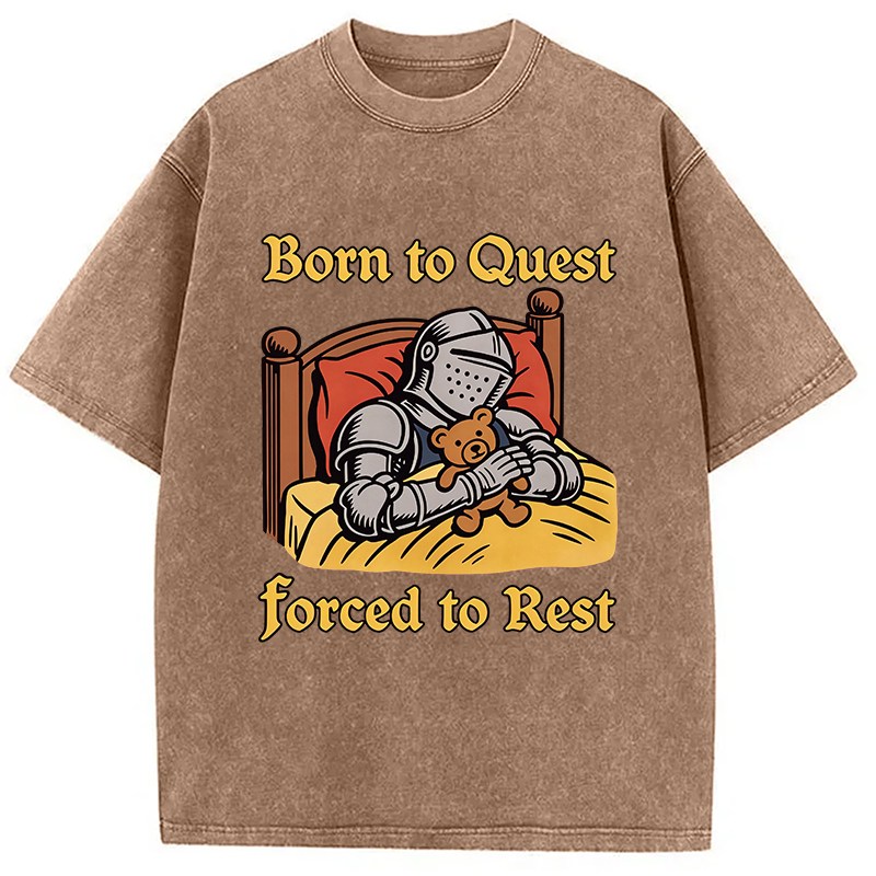 Modecanvas Born to Quest Forced to Rest DTG Printing Washed T-Shirt