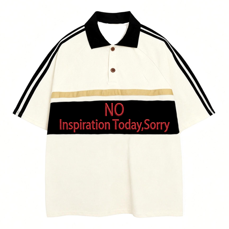 Modecanvas No Inspiration Polo Embroidered T-Shirt