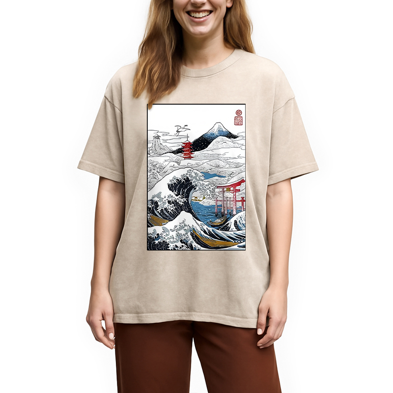 Modecanvas Snowy Japan Washed T-Shirt