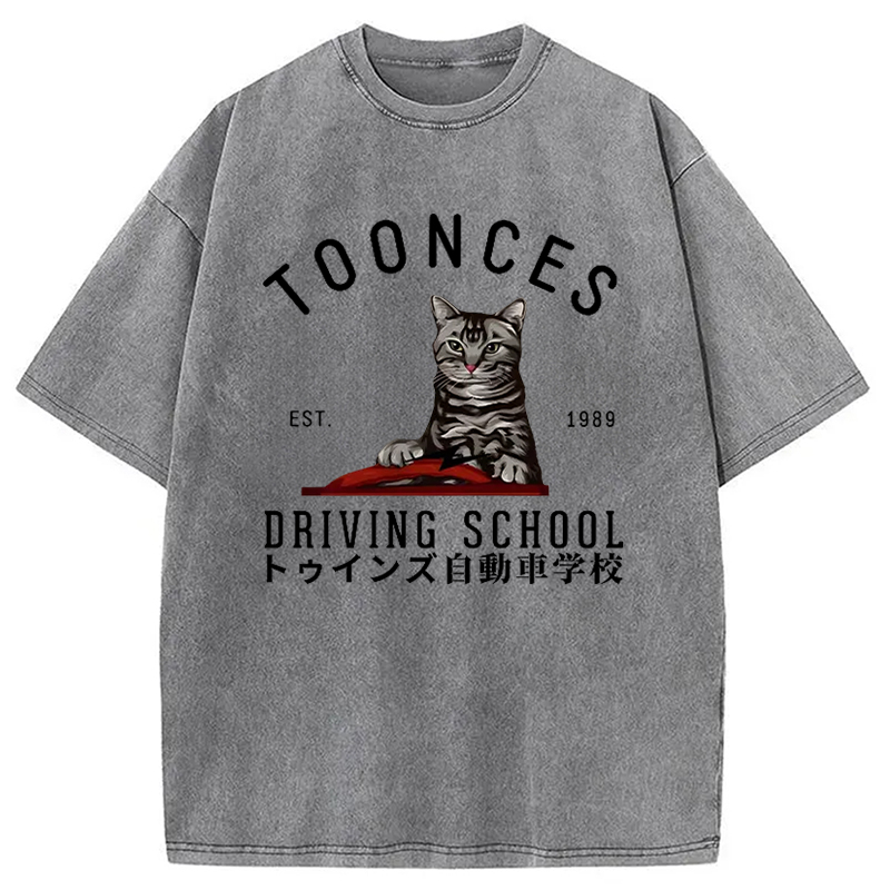 Modecanvas Toonces Driving School Washed T-Shirt