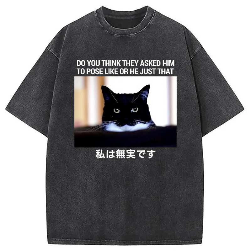 Modecanvas Do You Think Washed T-Shirt