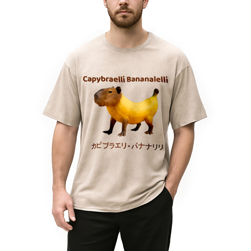 Modecanvas Capybraelli Bananalelli  Washed T-Shirt