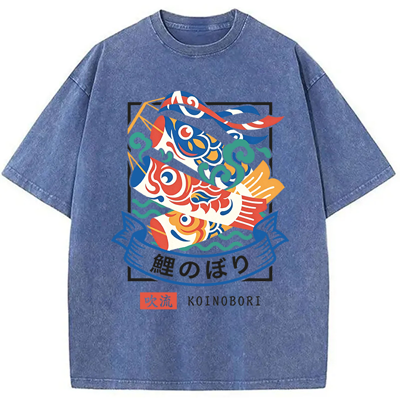 Modecanvas KOINOBORI DTG Printing Washed T-Shirt