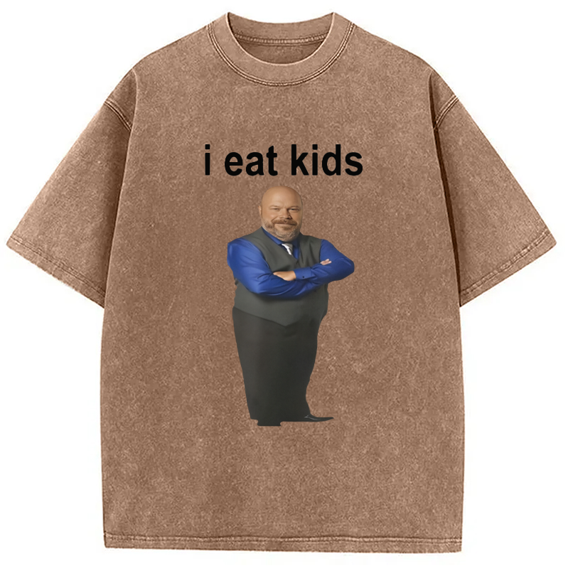 Modecanvas I Eat Kids Meme Washed T-Shirt
