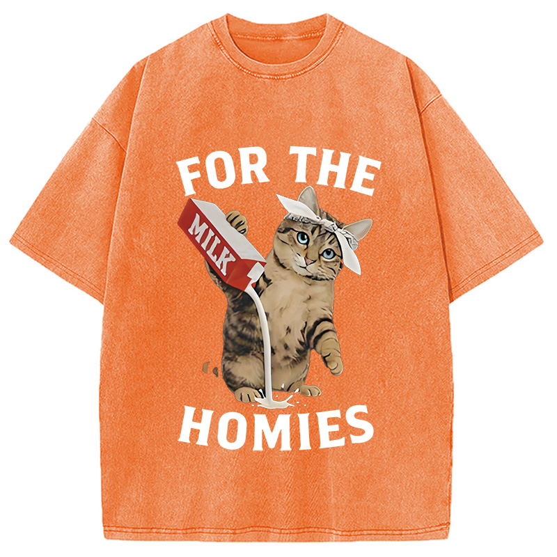 Modecanvas For The Homies Cat Washed T-Shirt
