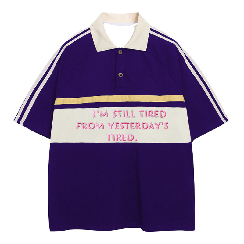 Modecanvas Still Tired Polo Embroidered T-Shirt