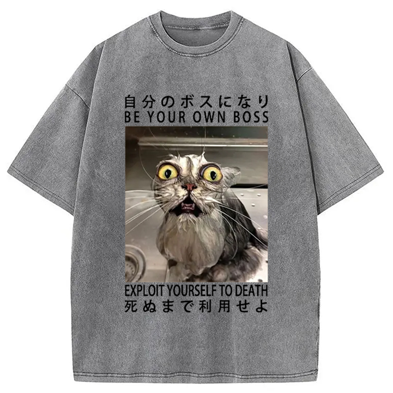 Modecanvas Be Your Own Boss Washed T-Shirt