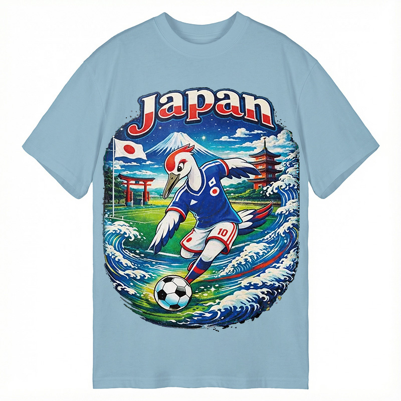 Modecanvas Japan Crane Soccer DTG Printing Classic T-Shirt-modecanvas