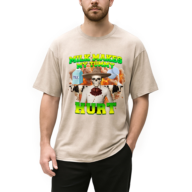 Modecanvas Lactose Intolerance Meme Washed T-Shirt