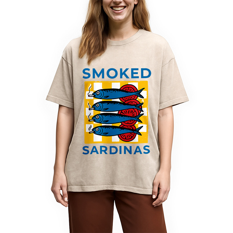 Modecanvas Smoked Sprats Ocean Washed T-Shirt