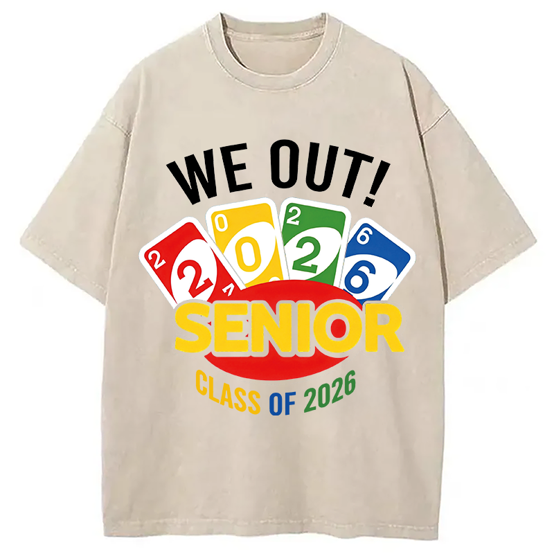Modecanvas We Out Senior Class of 2026 DTG Printing Washed T-Shirt