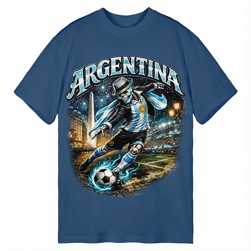Modecanvas Skull Argentina Football DTG Printing Classic T-Shirt-modecanvas