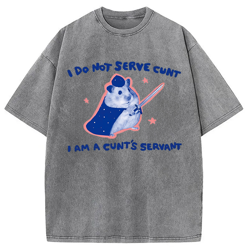 Modecanvas I Do Not Serve C*nt Rat Meme DTG Printing Washed T-Shirt