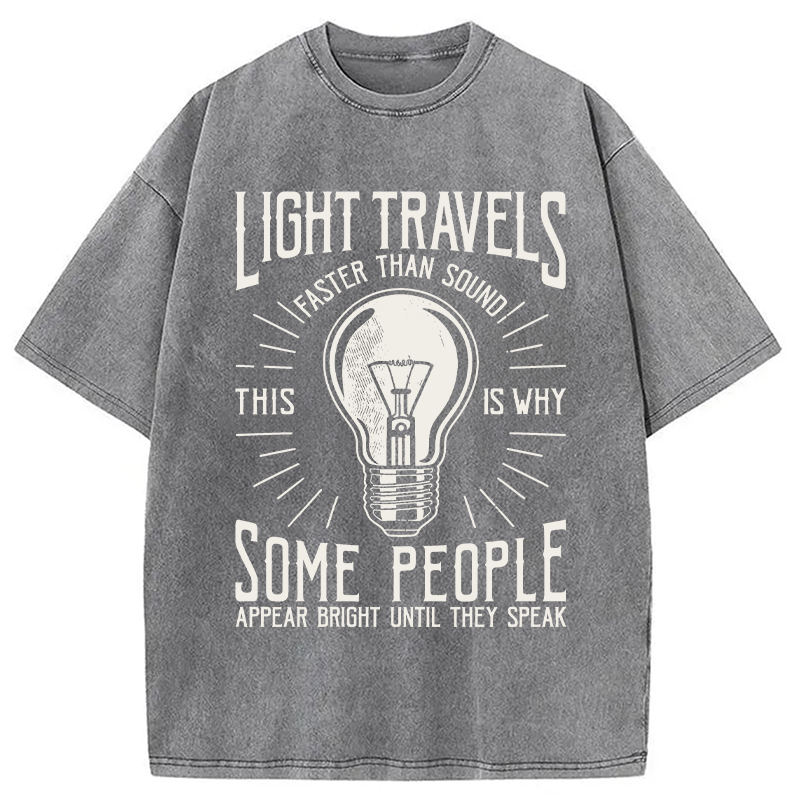 Modecanvas Light Travels Faster DTG Printing Washed T-Shirt