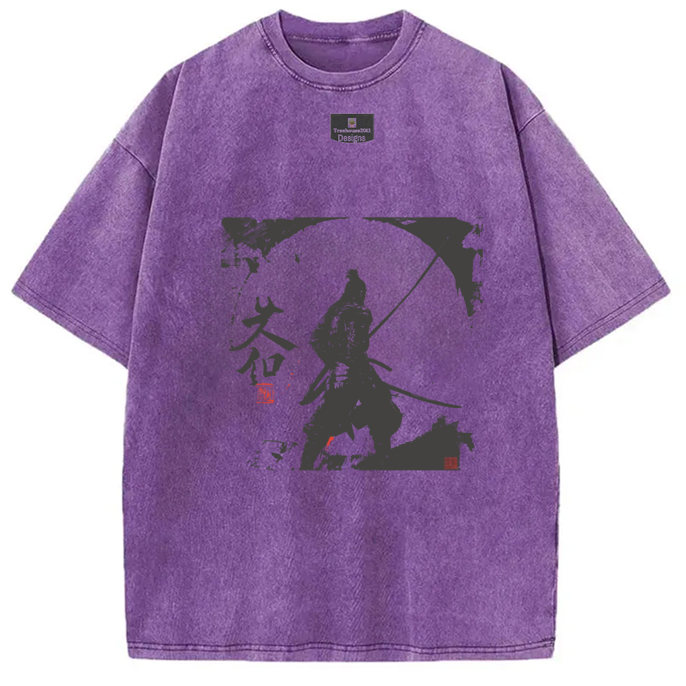 Modecanvas Japanese Samurai Washed T-Shirt