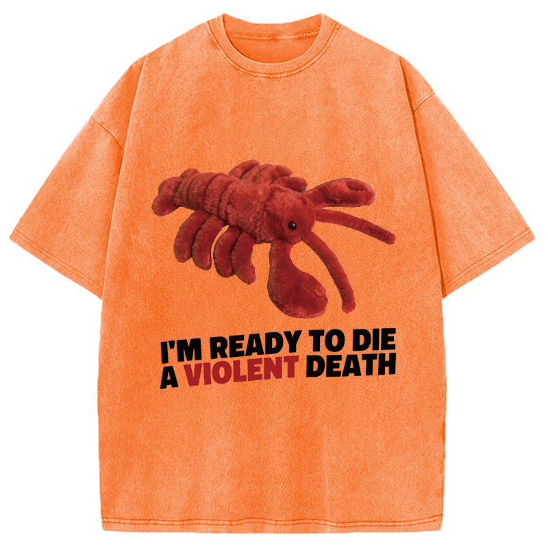 Modecanvas Bye Bye Lobster DTG Printing Washed T-Shirt