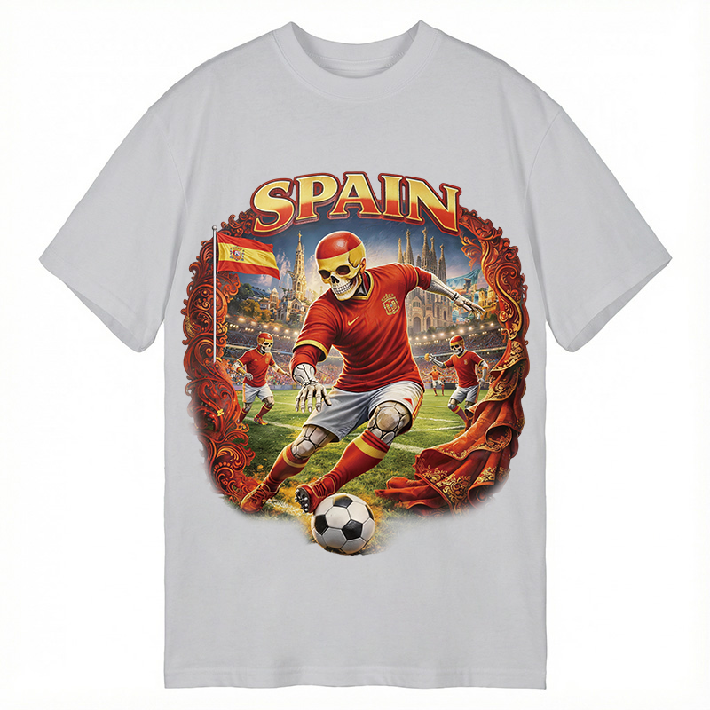 Modecanvas Spain Soccer Vintage DTG Printing Classic T-Shirt-modecanvas