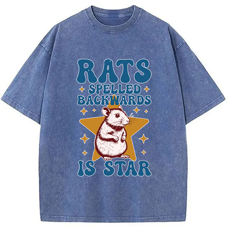 Modecanvas Rats Rodent Meme DTG Printing Washed T-Shirt