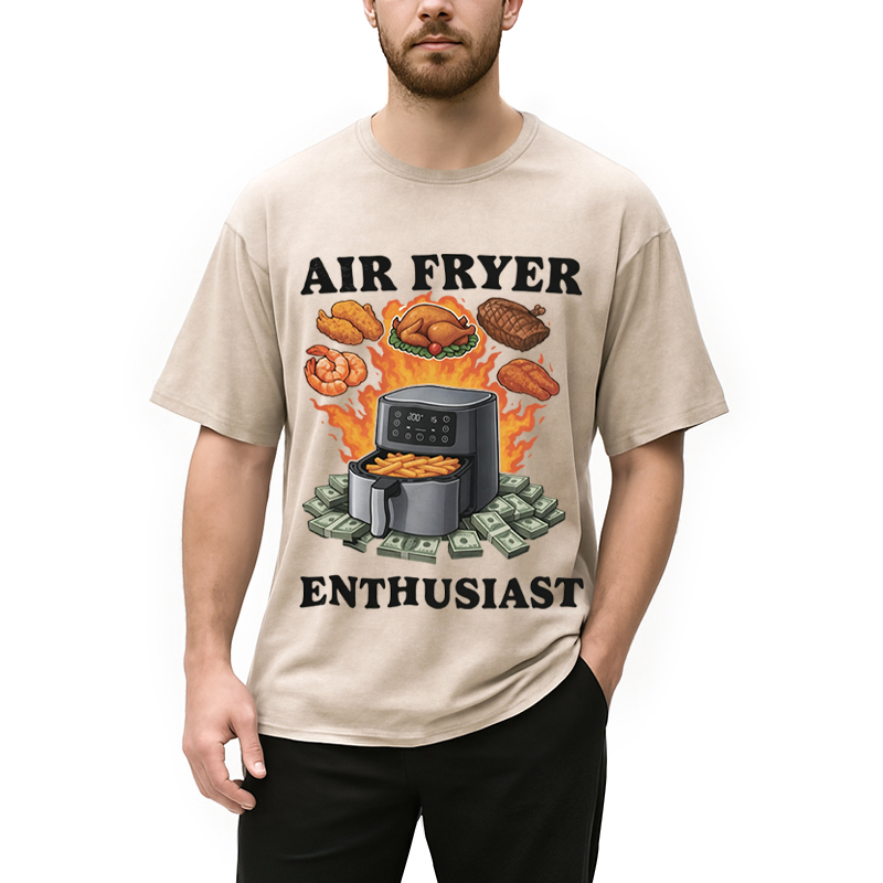 Modecanvas Air Fryer Enthusiast DTG Printing Washed T-Shirt