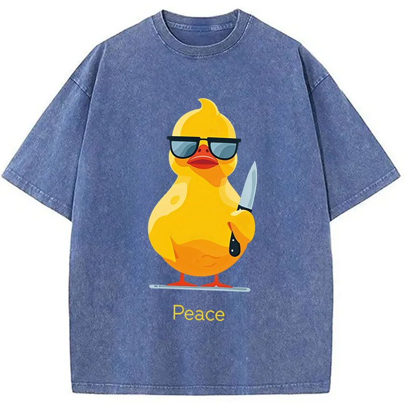 Modecanvas Peace Duck DTG Printing Washed T-Shirt