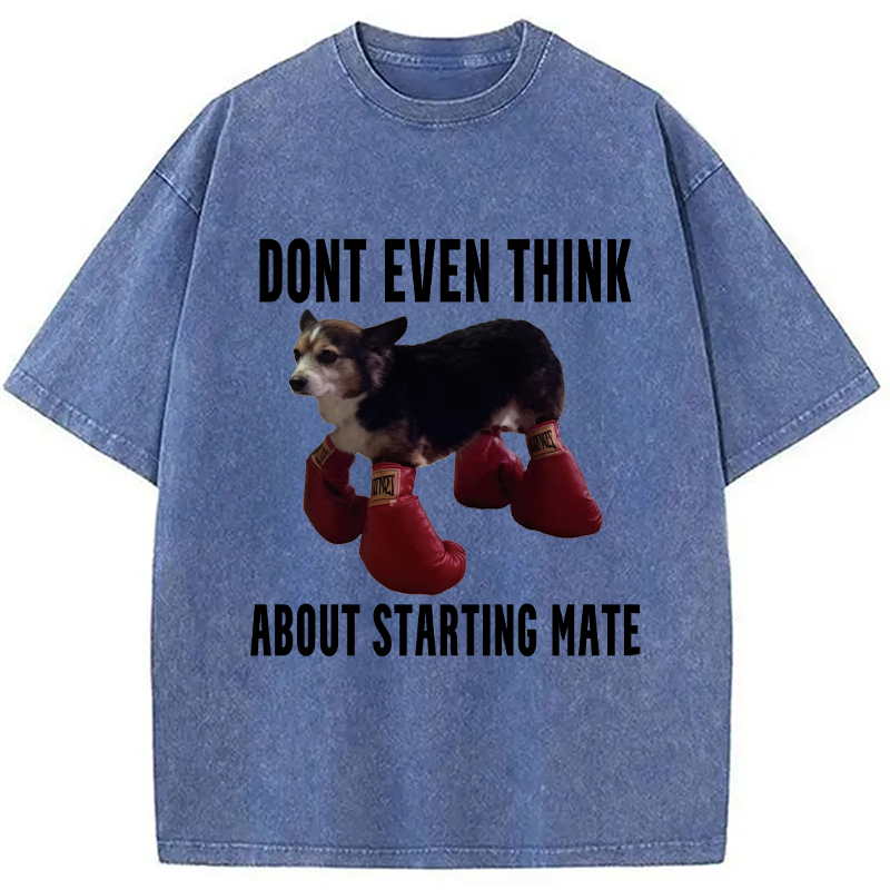 Modecanvas Dont Even Think About Starting Mate DTG Printing Washed T-Shirt