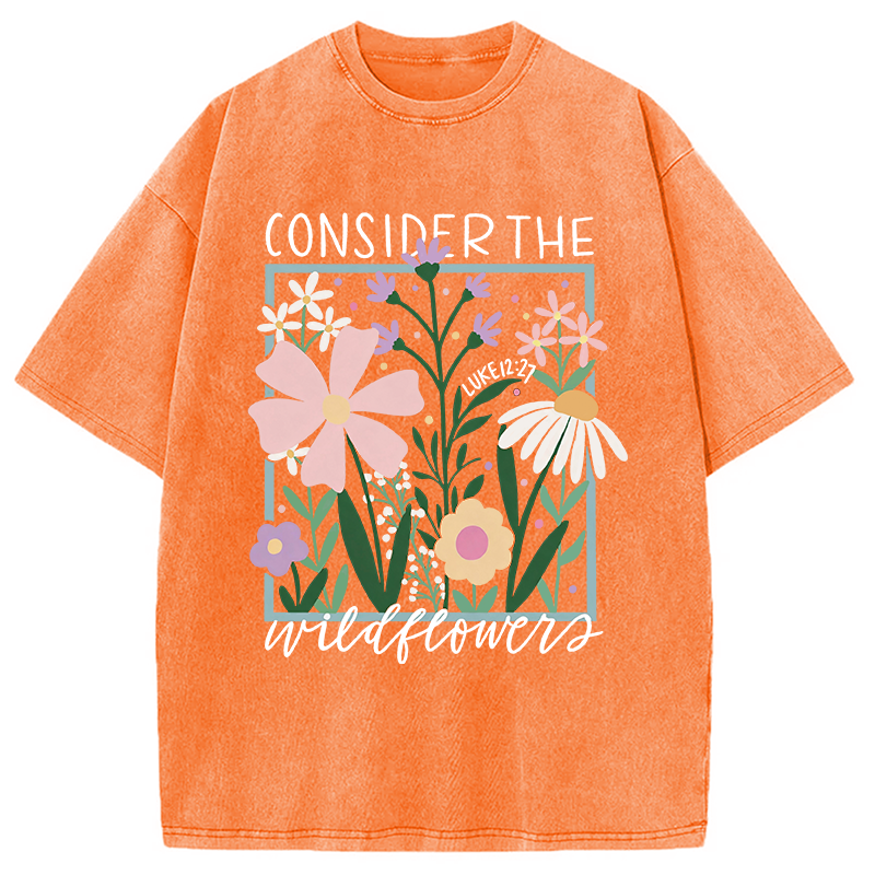 Modecanvas Consider the Wildflowers DTG Printing Washed T-Shirt