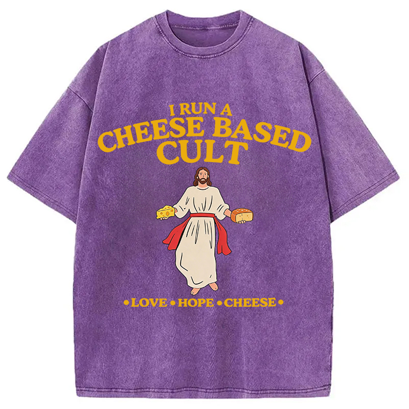 Modecanvas Cheese Cult DTG Printing Washed T-Shirt