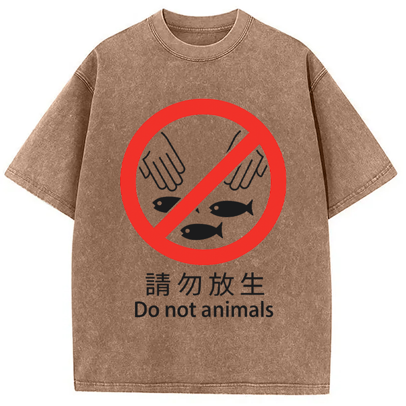 Modecanvas DO NOT ANIMALS Washed T-Shirt