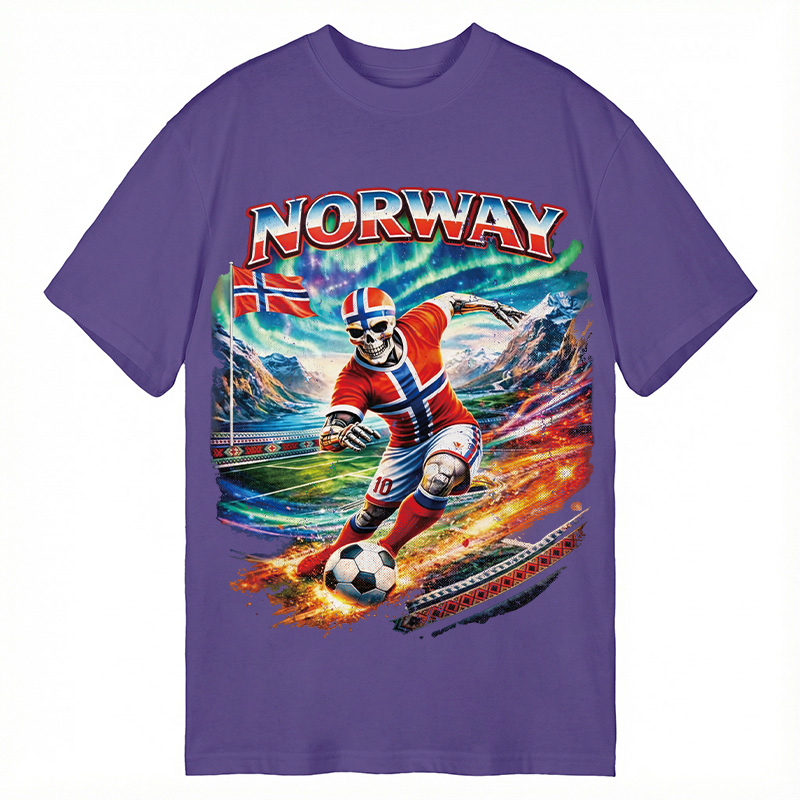 Modecanvas Northern Lights Football DTG Printing Classic T-Shirt-modecanvas