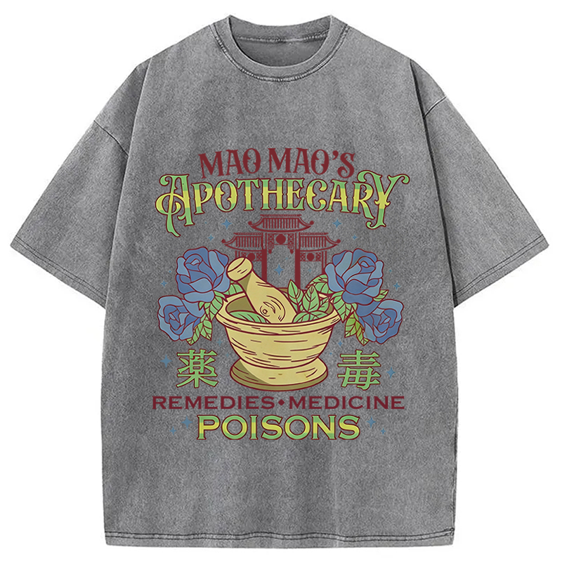 Modecanvas Apothecary Poisons DTG Printing Washed T-Shirt