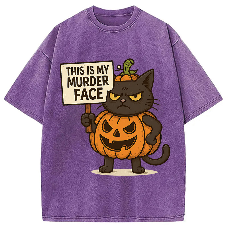 Modecanvas This Is My Murder Face Washed T-Shirt