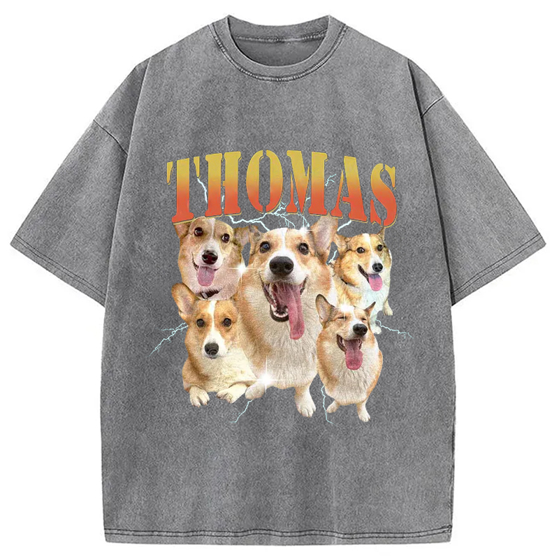 Modecanvas Funny Dog Meme Washed T-Shirt