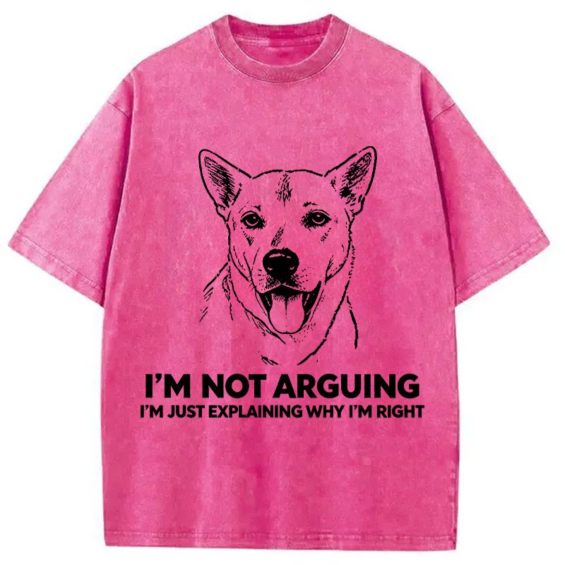 Modecanvas Stubborn Dog Defending His Point DTG Printing Washed T-Shirt
