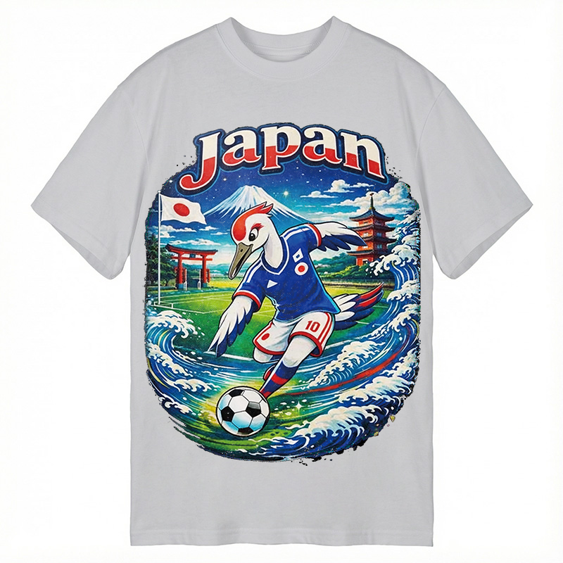 Modecanvas Japan Crane Soccer DTG Printing Classic T-Shirt-modecanvas