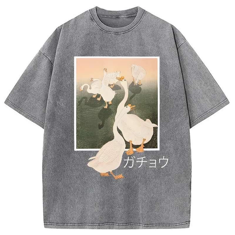 Modecanvas Goose Vintage Japanese Kanji Washed T-Shirt