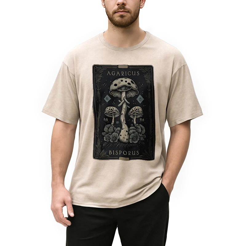 Modecanvas Mushroom Forest Vintage Tarot Washed T-Shirt
