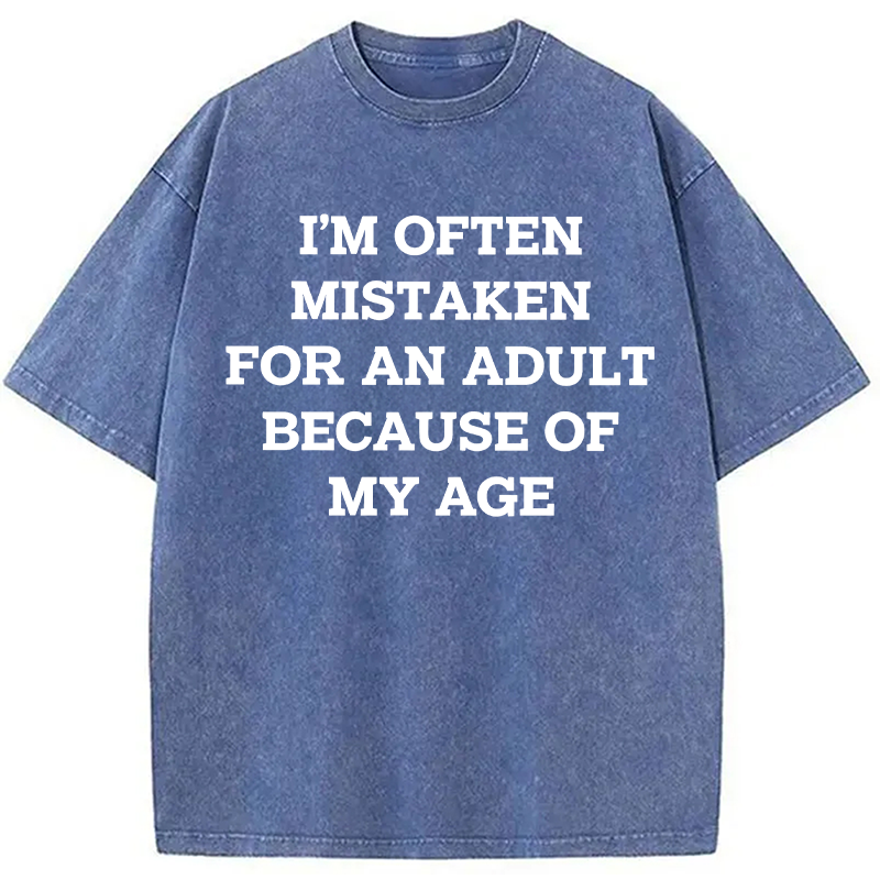 Modecanvas Mistaken For An Adult DTG Printing Washed T-Shirt