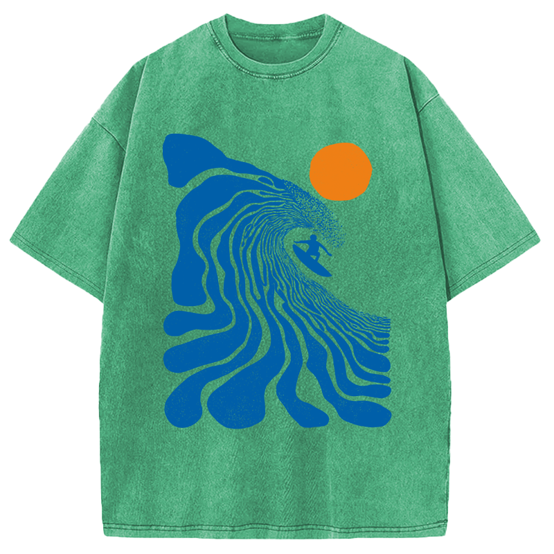 Modecanvas Surfing Time DTG Printing Washed T-Shirt