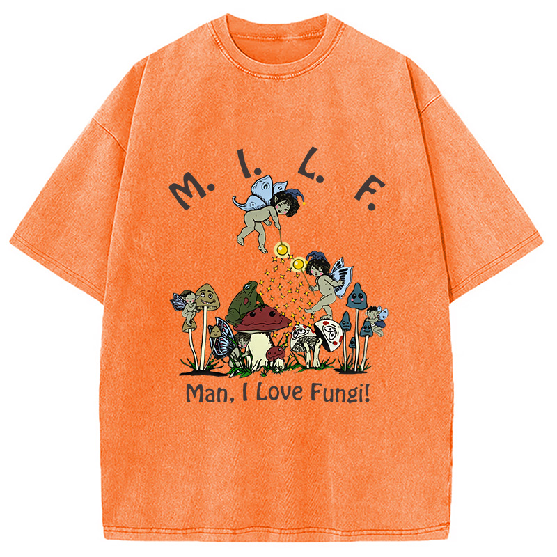 Modecanvas Man I Love Fungi Washed T-Shirt