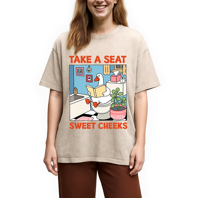 Modecanvas Take A Seat DTG Printing Washed T-Shirt
